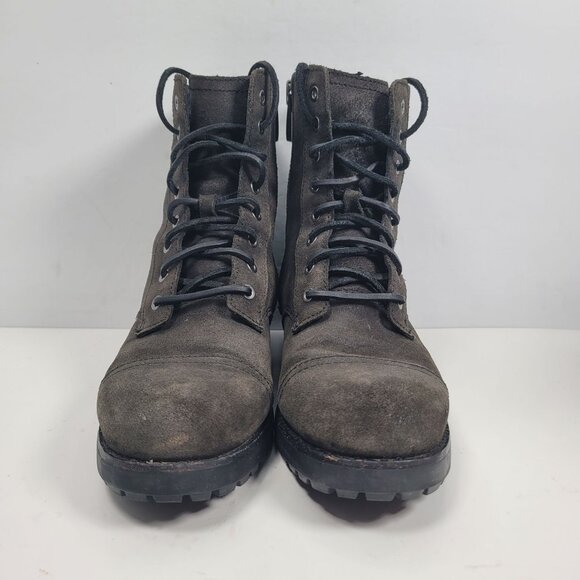 Ugg Kilmer II Women's Black Leather Combat Side Zip Boots S/N1095131 US Size 7.5 - Picture 3 of 12